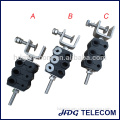 Stainless Steel 6 run fiber cable and power cable clamp, cable hanger